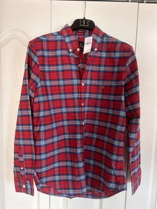 American Eagle Hemd Herren klein rot kariert Knopf ernsthaft weich klassische Passform neu - Bild 1 von 4