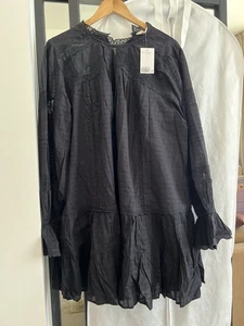 New H&M Black Cotton Dress, Size L - Picture 1 of 4