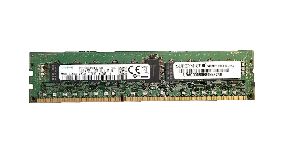 Supermicro MEM-DR380L-SL14-ER16 8GB DDR3-1600 1Rx4 PC3L-12800R ECC Reg DIMM - Image 1 of 1