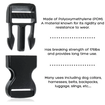 Paracord Planet Flat & Lock Side Release Buckles - Strap - Size & Pack Options