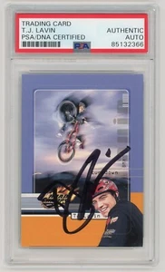 TJ LAVIN Signed 2000 Road Champs Sticker Card JAKKS Pacific - BMX - X Games- PSA - Picture 1 of 2