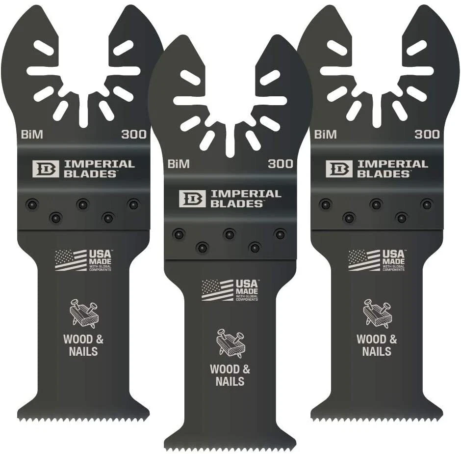 Hojas Imperial IBOA300-3 U.S.A.-ONE FIT 1-1/4" BM para madera con clavos paquete de 3 Foto 1 de 1