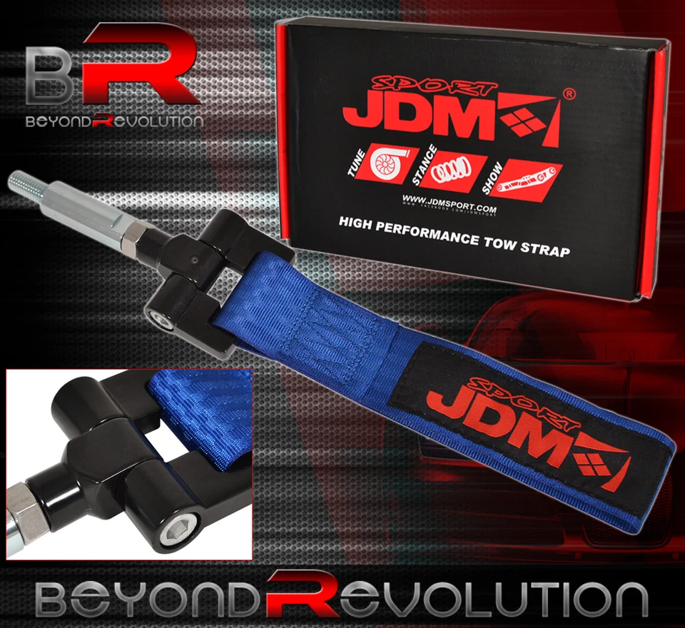 Gancho de remolque de parachoques para Scion TC 2011-2013 JDM correa de nailon + kit adaptador roscado azul Foto 1 de 1