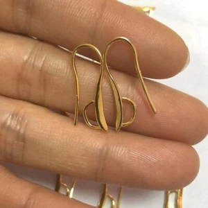 925 Silver Gold Color Jewelry Making Semicircle Earring Pinch Smooth Clasps&Hook - Picture 1 of 7