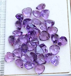 Natural Amethyst 24.70 Ct Trillion Faceted Cut Sparkling Purple Loose Gemstones - Picture 1 of 4