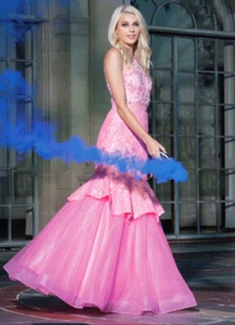 NWT Nox Anabel - 8284 Embellished Mermaid Prom Gown Formal dress S,M,LXL, Pink - Picture 1 of 30