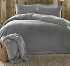 APPLETREE Single Grey Teddy Fleece Duvet Set & 1 Pillow Case New 