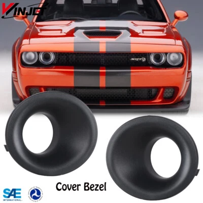 For 2015-2022 Dodge Challenger Front Bumper Fog Light Cover Bezel Kit Pair RH+LH - Image 1 of 4