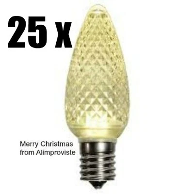 25-PK C9 LÂMPADA LED BRANCO QUENTE facetada NATAL substituição 5 diodos NOVO - Imagem 1 de 3