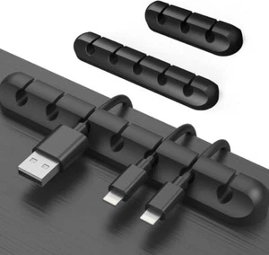 3 PACKS USB Charge Cable Holder Desk Cable Clips Organizer Cord Management Tidy - Picture 1 of 15