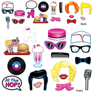 Rock 'n Roll 50's Party Supplies Photo Booth Props 17 pack Birthday - Picture 1 of 1