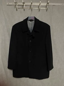 Calvin Klein Pea Coat Men 46R Riviera Cashmere Blnd Trench Coat 3B Overcoat Luxe - Picture 1 of 10
