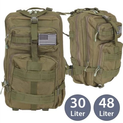 Rucksack Outdoor Trekking Wanderrucksack 30l 48l Wandern Reisen Oliv-Grün - Bild 1 von 4