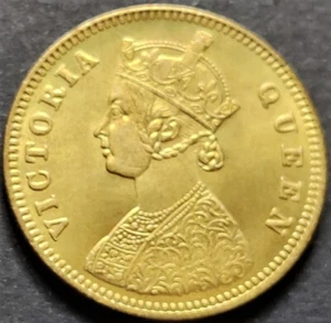 Victoria Queen, 1 Mohur, 1862, 25 mm ~ 5 g, a Replica Coin (R-54) - Picture 1 of 2