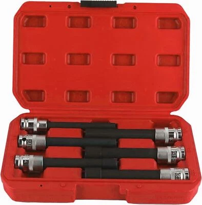 SET 6 CHIAVI A BUSSOLA TORX FEMMINA EXTRA LUNGHE AD IMPATTO DA 1/2 - E10 - E20 - Immagine 1 di 4