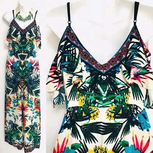 TRAJE TOMATE VOLADOR Tropical Floral Volantes Resort Pequeño - Imagen 1 de 15