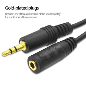 Audio Extension Cable Stable Transmission Audio Transfer Male to Female 3.5mm - Afbeelding 1 van 10