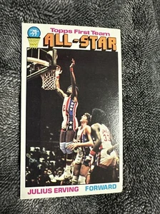 Baloncesto Topps 1976 #127 Julius Erving New York Nets All-Star Salón de la fama casi nuevo+ - Imagen 1 de 14