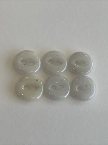 6 Antik Vintage Weiß Porzellan Milchglas Nähen Überwurf Knöpfe 2 Loch 1/2" - Bild 1 von 5