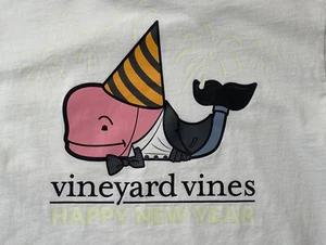 Vineyard Vines Kids Happy New Year Glow in the Dark L/S T-Shirt Unisex M 12/14 - Picture 1 of 6