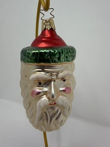 Vintage Inge-Glas Weihnachtsmann Kopf Weihnachten Glas Baumschmuck - Bild 1 von 7