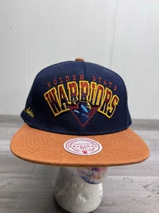 Mitchell Ness Golden State Warriors Hat Cap Blue Snapback Monroe C Anderson NBA - Picture 1 of 10
