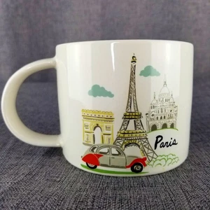 Taza Pottery Barn Paris Torre Eiffel Arco del Triunfo Sacré Coeur Coche 12 OZ - Imagen 1 de 7