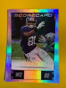 67865 2014 Panini Hot Rookies Scorecard #144 Victor Cruz GIANTS 64/99 - Bild 1 von 3