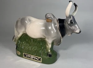 Vintage Brahma Bull Ezra Brooks Heritage China Keramik Whisky Dekanter Flasche - Bild 1 von 10