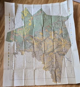 Charleston 1912 Kanawha County West Virginia USDA Soil Map 41"x48" Color Geology - Picture 1 of 6