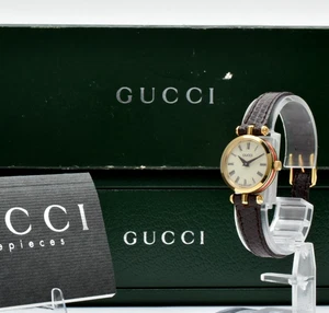 Vintage [N MINT /Box, Paper] Gucci 2000L Sherry Line Gold Ivory Qz Ladies Watch - Picture 1 of 15