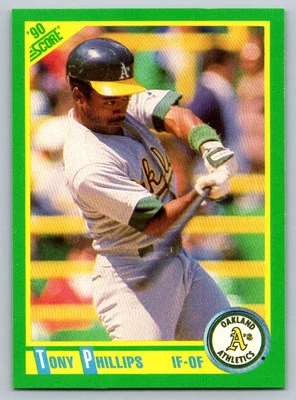1990 Score #84 Tony Phillips Oakland Athletics - Image 1 of 2