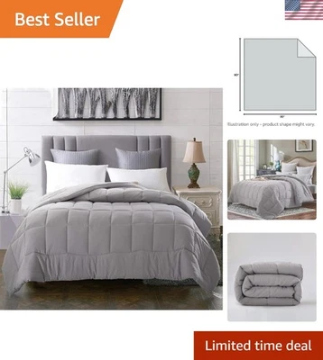 Edredom alternativo luxuoso cinza para baixo, amigo da pele - tamanho completo/queen - Imagem 1 de 4