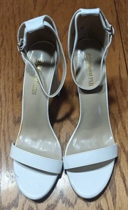Dream Pairs White High Heels Sandals Chunky Block Women's Size 10 - Picture 1 of 2