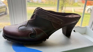 Softwalk Brown Savona Western Style Cowgirl Slide Mules Leather Upper Size 12 M - Picture 1 of 9