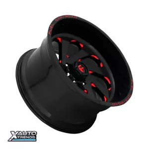 Fuel Off-Road Gloss Black Wheel Center Cap Black Rivets and Red Logo 1004-37GBQ - Picture 1 of 1