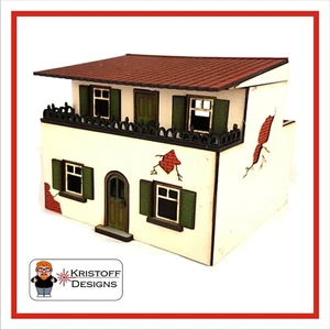 28mm WW2 House Spanish/Italian MDF Painted Terrain Building Bolt Action (A) - Picture 1 of 5