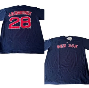 Boston Red Sox camicia uomo taglia L #28 JD Martinez maglietta manica corta 100% cotone - Foto 1 di 9