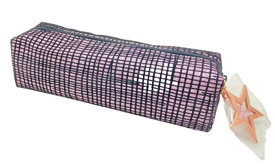 Bolsa de cosméticos de maquillaje MAC metálica púrpura oro rosa negra VACÍA Foto 1 de 4