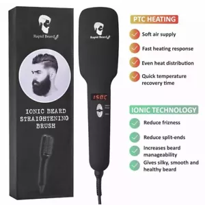 Ionic Beard Straightener Brush for men Electric Heated Comb & Beard Straightener - Picture 1 of 6