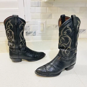 Tony Lama Handmade  Cowboy Boots Style C2810 Lizard Skin Leather Men 9 USA Made - Picture 1 of 24