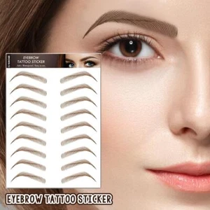 6D Eyebrows Tattoo Real Look Sticker False Eyebrow NEW Stick Makeup - Picture 1 of 20