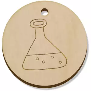 More details for 11 x 34mm &#039;beaker glass&#039; wooden jewelry pendant (pn00038079)