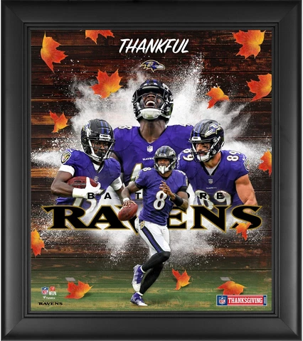 Baltimore Ravens Framed 15" x 17" Thanksgiving 2020 Collage Cover