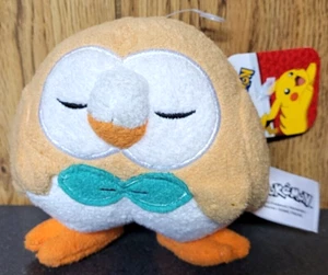 Peluche Jazwares Pokemon Nintendo Sleeping Rowlet 5 pollici 2023 ~ spedizione gratuita - Foto 1 di 7