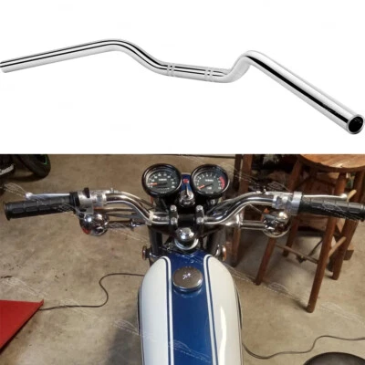 Chrome 7/8" 22mm Motorcycle Handlebar Drag Bars For Yamaha XT XS 360 400 500 650 - Image 1 of 4