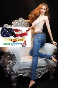 1/6 scale women Skinny Jeans Trousers Pants w/ belts for phicen hot toys ❶USA❶ - Picture 1 of 2