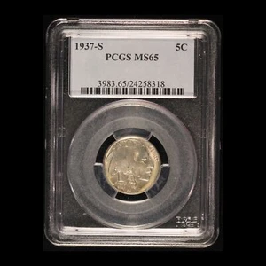 1937-S 5c Buffalo Nickel PCGS MS65 - Free Shipping USA - Picture 1 of 3