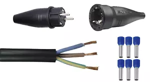 H07RN-F 3x2,5 mm2 SET cavi in gomma + spina + frizione + terminali - Foto 1 di 1