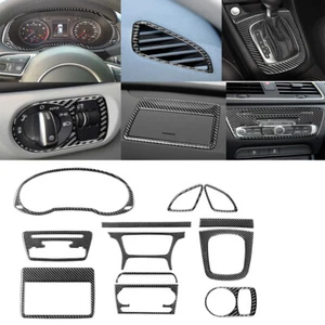 11Pcs Carbon Fiber Full Set Interior Cover Dashboard Trim For Audi Q3 2013-2018 - Picture 1 of 11